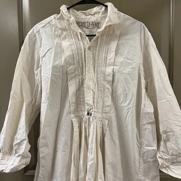 Magnolia Pearl Cream Long shirt Dress Tunic (item B7) - Picture 3 of 8